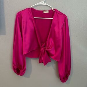 Pink silk blouse
